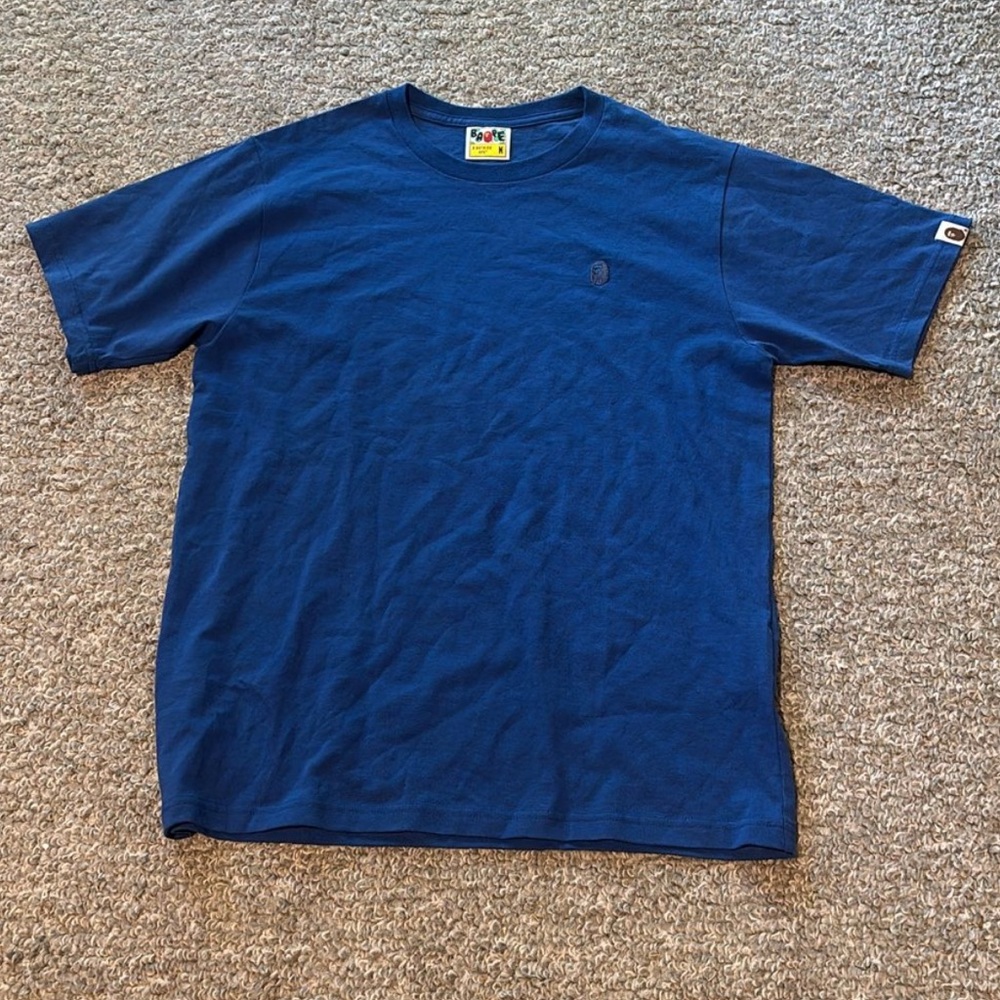 Bape Navy Blue Men's Short Sleeve Tee